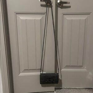 Dark gray  Crossbody Bag with Bow Detail